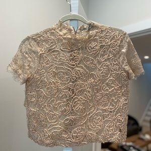 Two lace high neck tops from zara